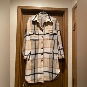 Beige/black/grey shacket size Large